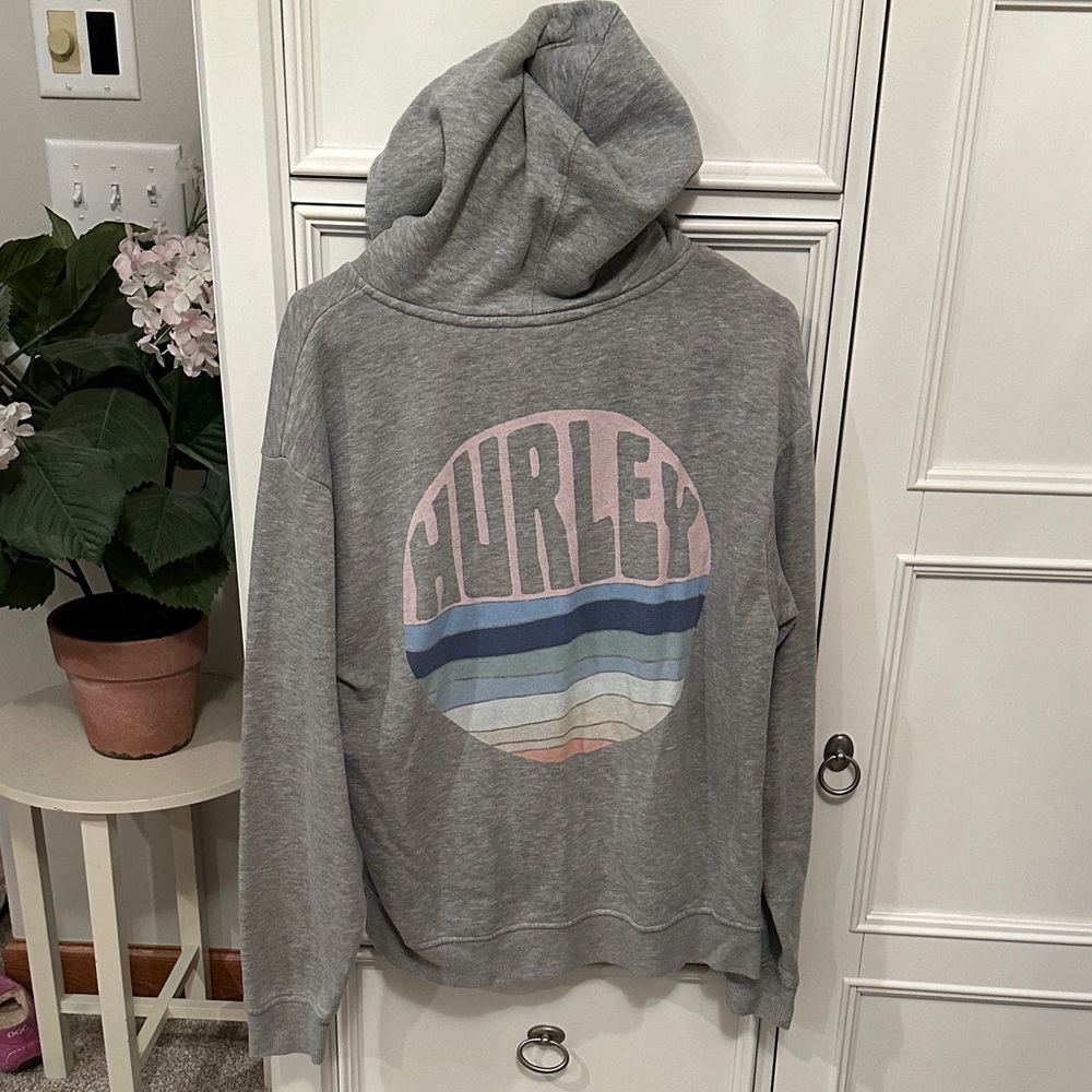 Hurley Gray Hoodie with Multicolor Logo